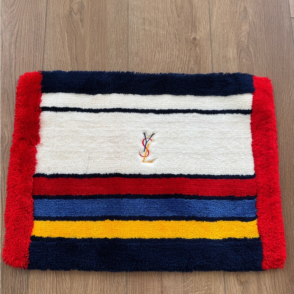 Vintage YSL Yves Saint Laurent Bath Rug Mat 60’s 70’s Deadstock Japan 25x19